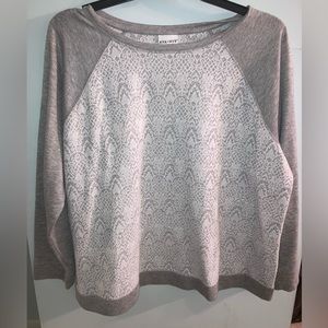 Gray sweatshirt with lace front detail